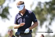 Keith Mitchell reacts during the first round of the Houston Open